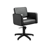 Class E Hairdressing Chair: Ergonomic, classic and elegant design, square lines with armrests and star base